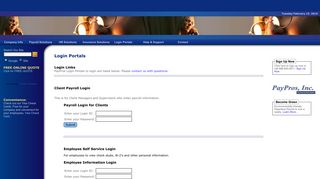 PayPros, Inc. Payroll Service Login Portals