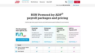 Small Business Payroll Pricing Comparison | RUN Powered by ADP®