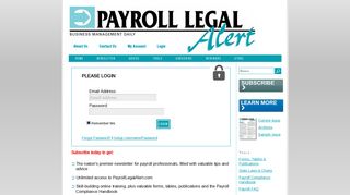 Login - Payroll Legal Alert
