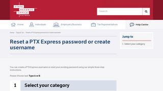 Reset a PTX Express password or create username | State Revenue ...