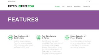 Features - Payroll4Free.com - Free Payroll Service, Software ...