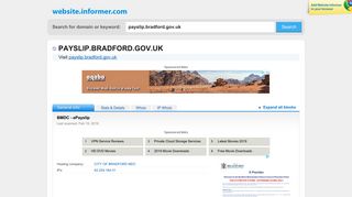 payslip.bradford.gov.uk at WI. BMDC - ePayslip - Website Informer