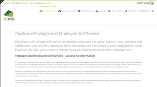 PaySpace Manager & Employee Self Service - Self Service Portal