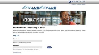 Talus Payments: Log into Your Merchant Portal
