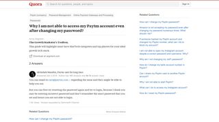 Why I am not able to access my Paytm account even after changing ...