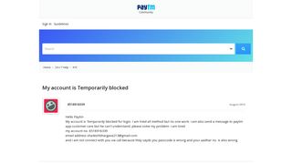 My account is Temporarily blocked — Welcome to Paytm Community!