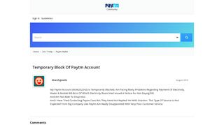 Temporary Block Of Paytm Account — Welcome to Paytm Community!