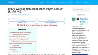 (100% Working)Unblock Blocked Paytm account (Explained) - Tricks5