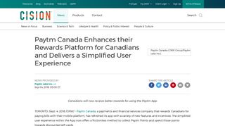 Paytm Canada Enhances their Rewards Platform ... - Canada NewsWire