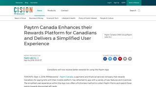 Paytm Canada Enhances their Rewards Platform for ... - PR Newswire