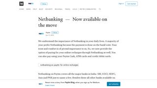 Netbanking — Now available on the move – Paytm Blog