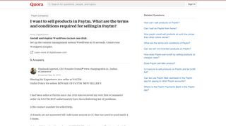 I want to sell products in Paytm. What are the terms and ...