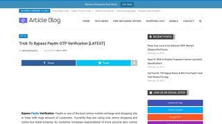 Trick To Bypass Paytm OTP Verification [LATEST] - Earticleblog