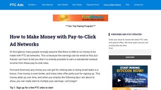 How to Make Money with Pay-to-Click Ads | PTC Ads