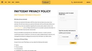 PayToday Privacy Policy • Namibia Accommodation, Events & News ...