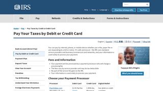 Pay Taxes by Credit or Debit Card | Internal Revenue Service