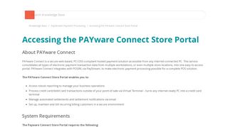 Accessing the PAYware Connect Store Portal - Posim