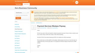 Payment Services Westpac Payway - Xero Community