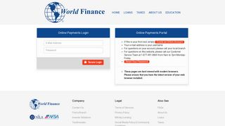 World Finance Payment Portal