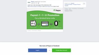 Payza - Login now to take advantage of this limited-time... | Facebook