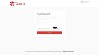 Garena Reset Password