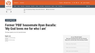 Former 'PBB' housemate Ryan Bacalla: 'My God loves me for who I am'