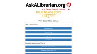 Palm Beach State College FAQ - Ask a Librarian