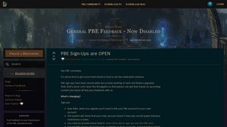 PBE Sign-Ups are OPEN - PBE Community - League of Legends