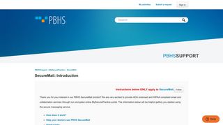 SecureMail: Introduction – PBHS Support