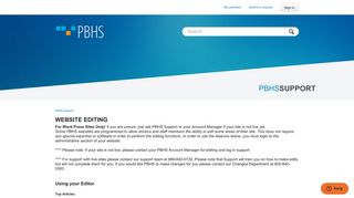 Website Editing – PBHS Support