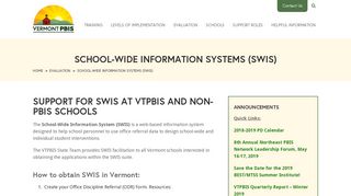 School-Wide Information Systems - Evaluations - Vermont PBIS