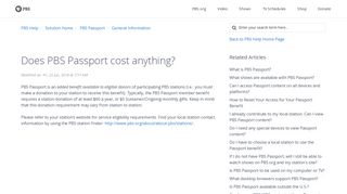 Does PBS Passport cost anything? : PBS Help