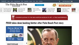 PBSO takes down booking blotter after Palm Beach Post story