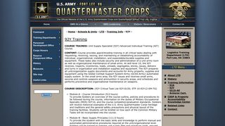 LTD - 92Y Training - Quartermaster School
