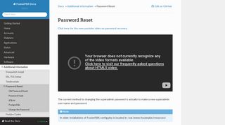 Password Reset — FusionPBX Docs documentation