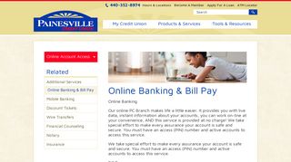 Online Banking & Bill Pay - Painesville Credit Union