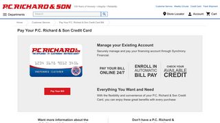 Pay Your P.C. Richard & Son Credit Card Bill