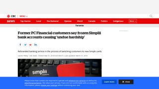 Former PC Financial customers say frozen Simplii bank accounts ...