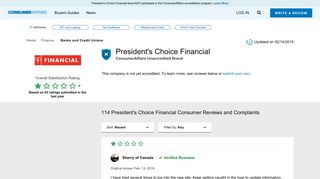 Top 108 Reviews and Complaints about President's Choice Financial