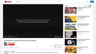 Warning about Presidents Choice Financial Banking - YouTube