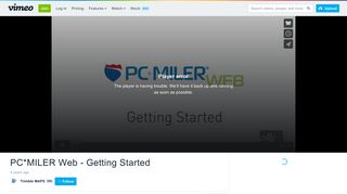 PC*MILER Web - Getting Started on Vimeo