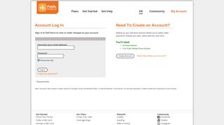 Public Mobile - Account Log In