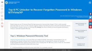Top 6 PC Unlocker to Recover Forgotten Password in Windows 8.1/8 ...