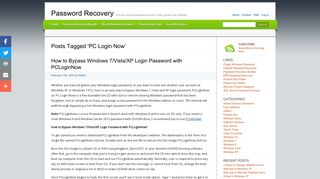 PC Login Now | Password Recovery - Top Password Software