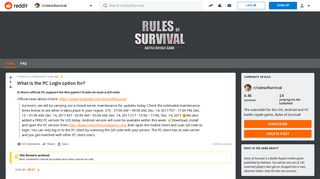 What is the PC Login option for? : rulesofsurvival - Reddit