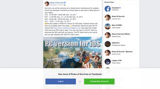 Survivors, we will be carrying out a... - Rules of Survival | Facebook