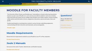 Moodle for Faculty Members | University of New Orleans