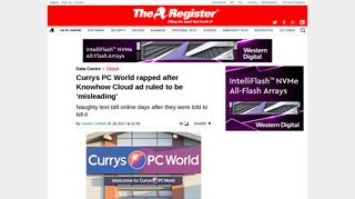 Currys PC World rapped after Knowhow Cloud ad ruled to be ...