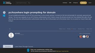 pcAnywhere login prompting for domain - Experts Exchange