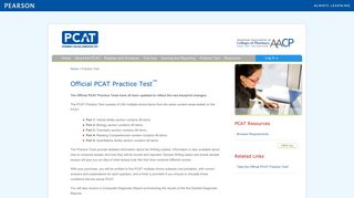Official PCAT Practice Test - Pharmacy College Admission Practice Test